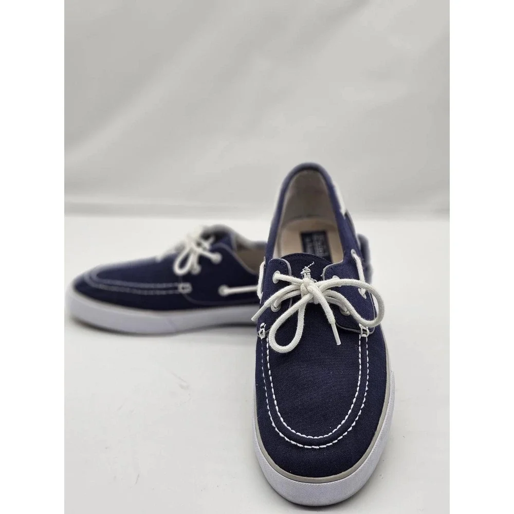 Polo Ralph Lauren Lander P Boat Shoes Men's Size 11D Navy Blue  Canvas 00001629
